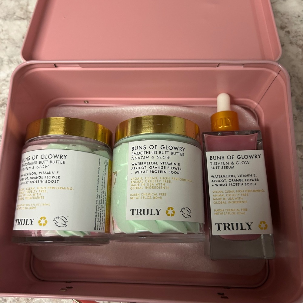 Truly Buns of Glowry Set 3pc Pink Tighten Glow Butt Butter and Serum Kit